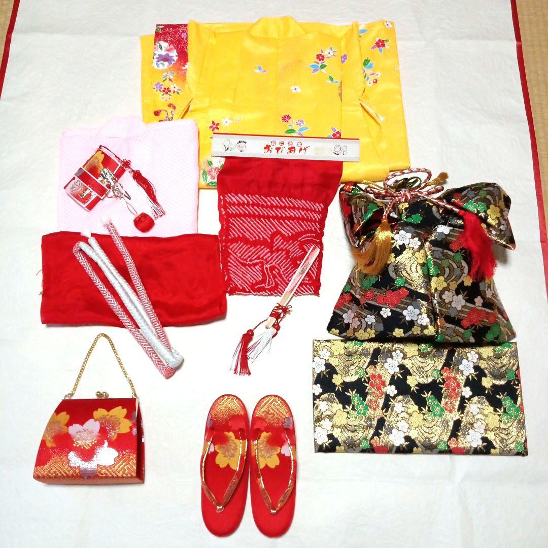 七五三　七歳　着物・結び帯フルセット ⑤