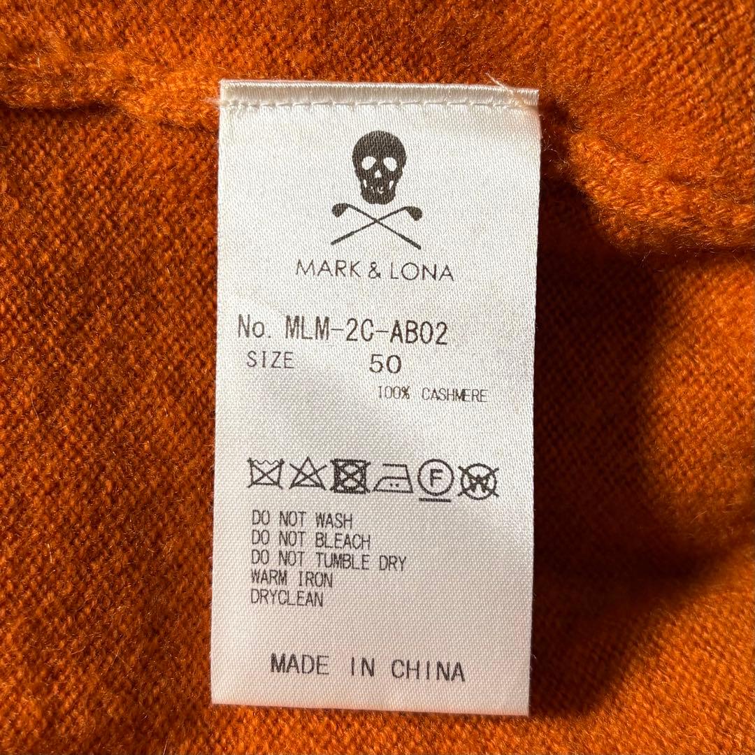 MARK&LONA カシミヤ100% タートルネック ニット 50/XL ゴルフ