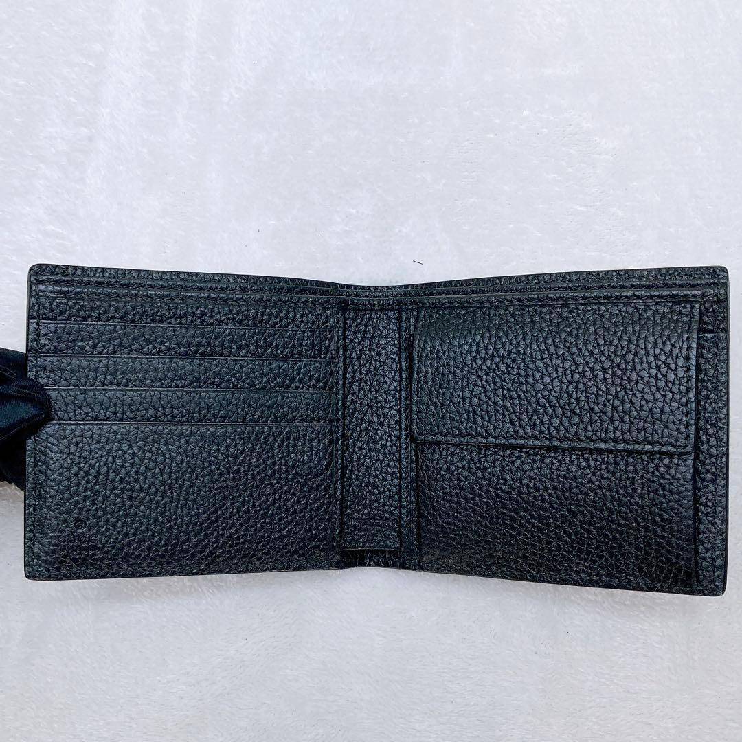 ✨美品✨GUCCI グッチ 2つ折り財布 ジャンボGG ブラック レザー ロゴ
