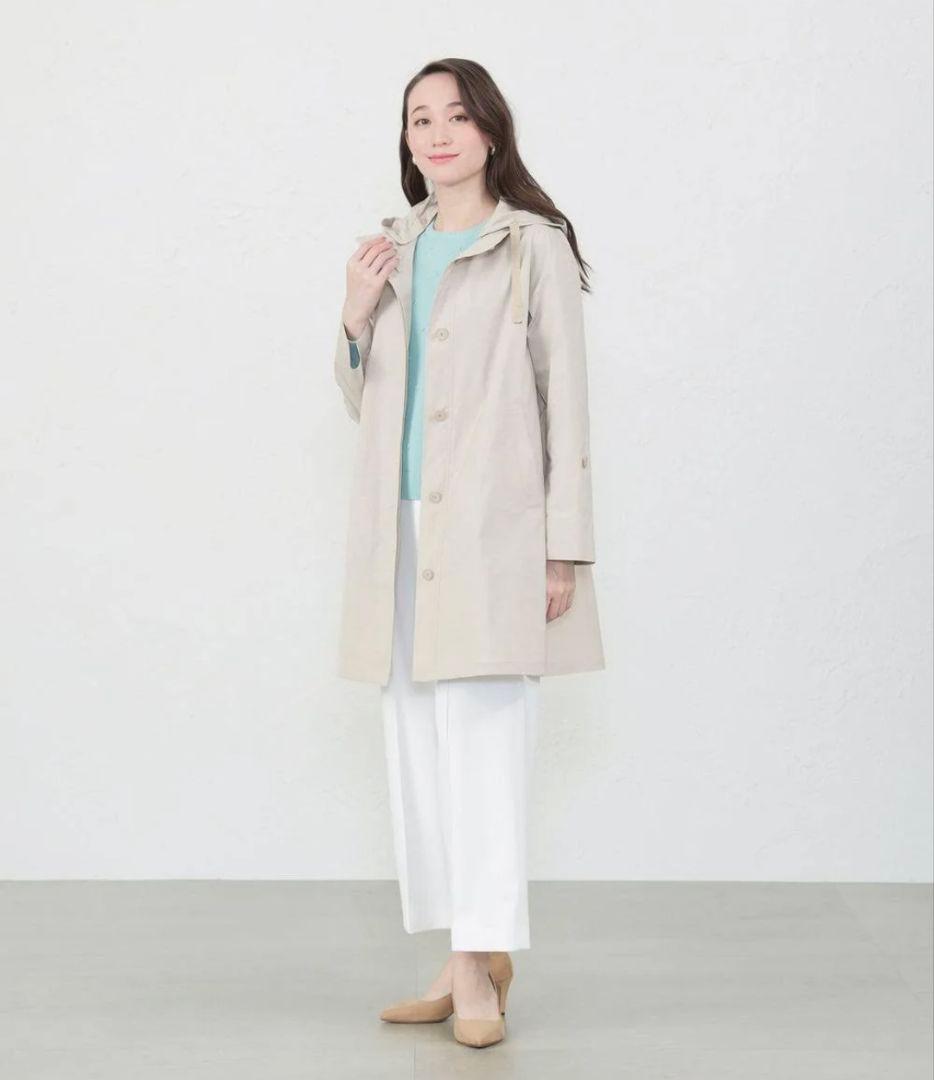 【新品】 アマカ《撥水・花粉防止》多機能コート（ブラックネイビー）サイズ３８