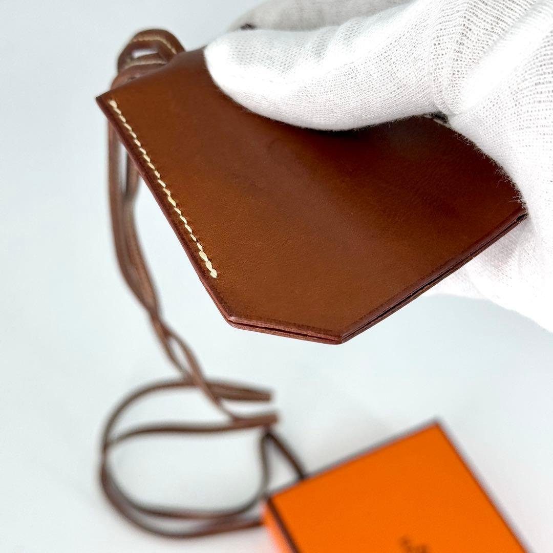 HERMES クロシェット キーリング ネックレス ブラウン マルジェラ期 茶色