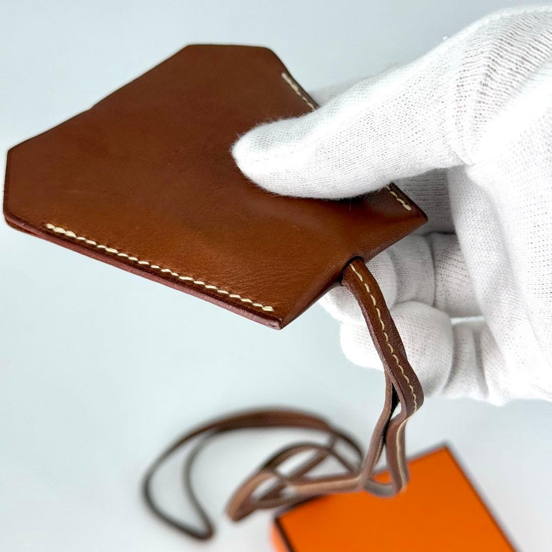 HERMES クロシェット キーリング ネックレス ブラウン マルジェラ期 茶色