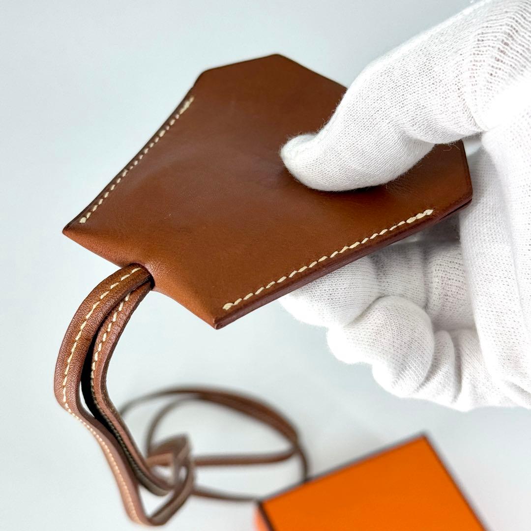 HERMES クロシェット キーリング ネックレス ブラウン マルジェラ期 茶色