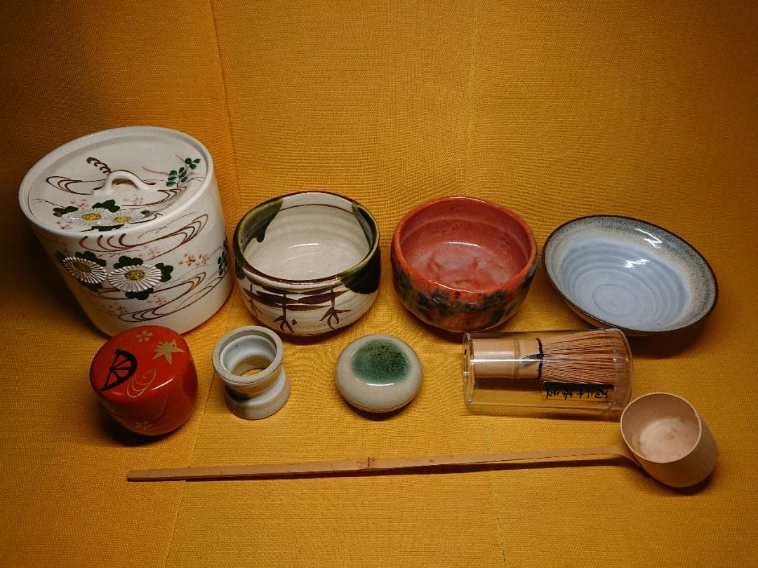 茶道具　茶碗　茶道　セット　陶器　置物　インテリア　工芸品　美術品　A2861