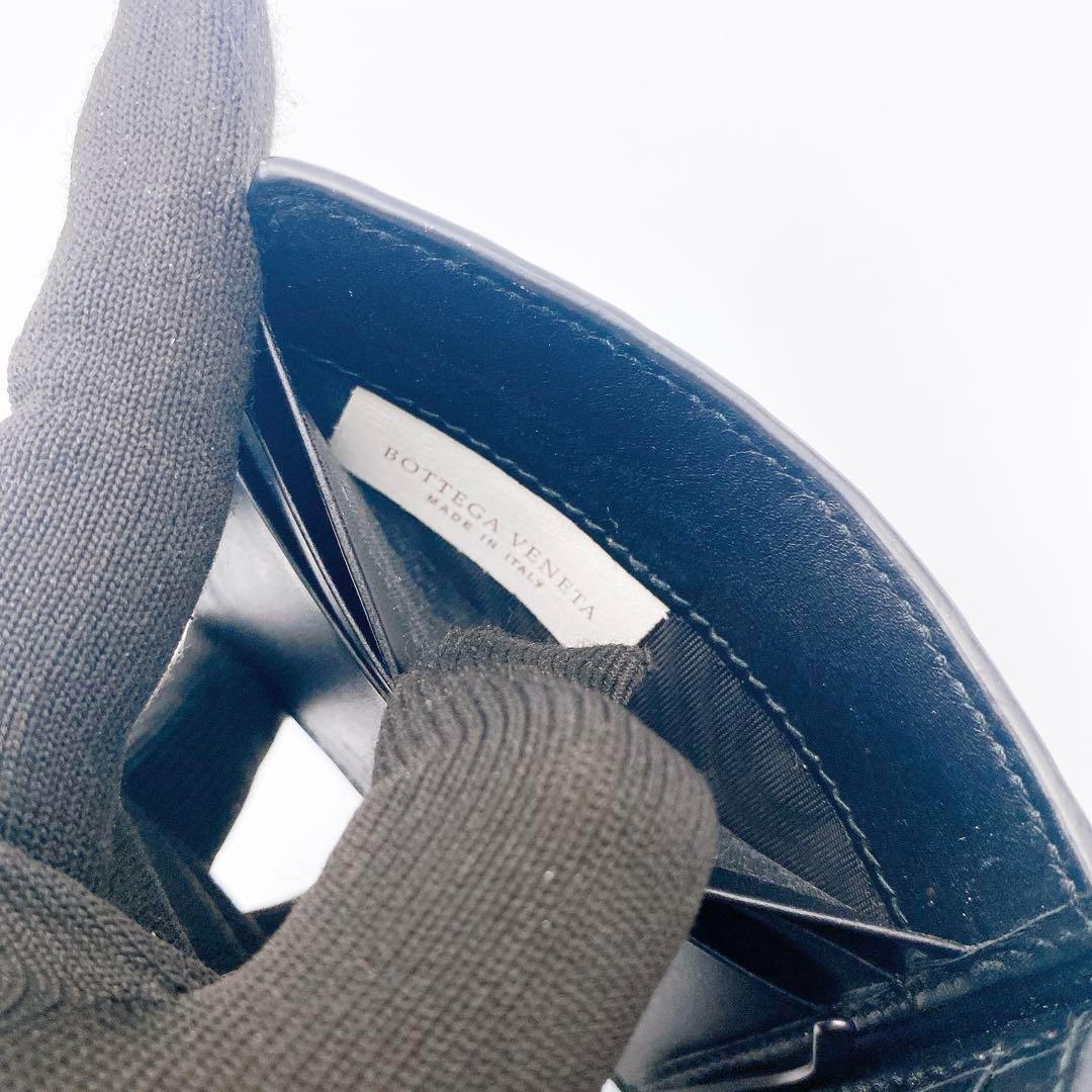 ボッテガ ヴェネタ イントレチャート 二つ折り財布 マネークリップ ブラック