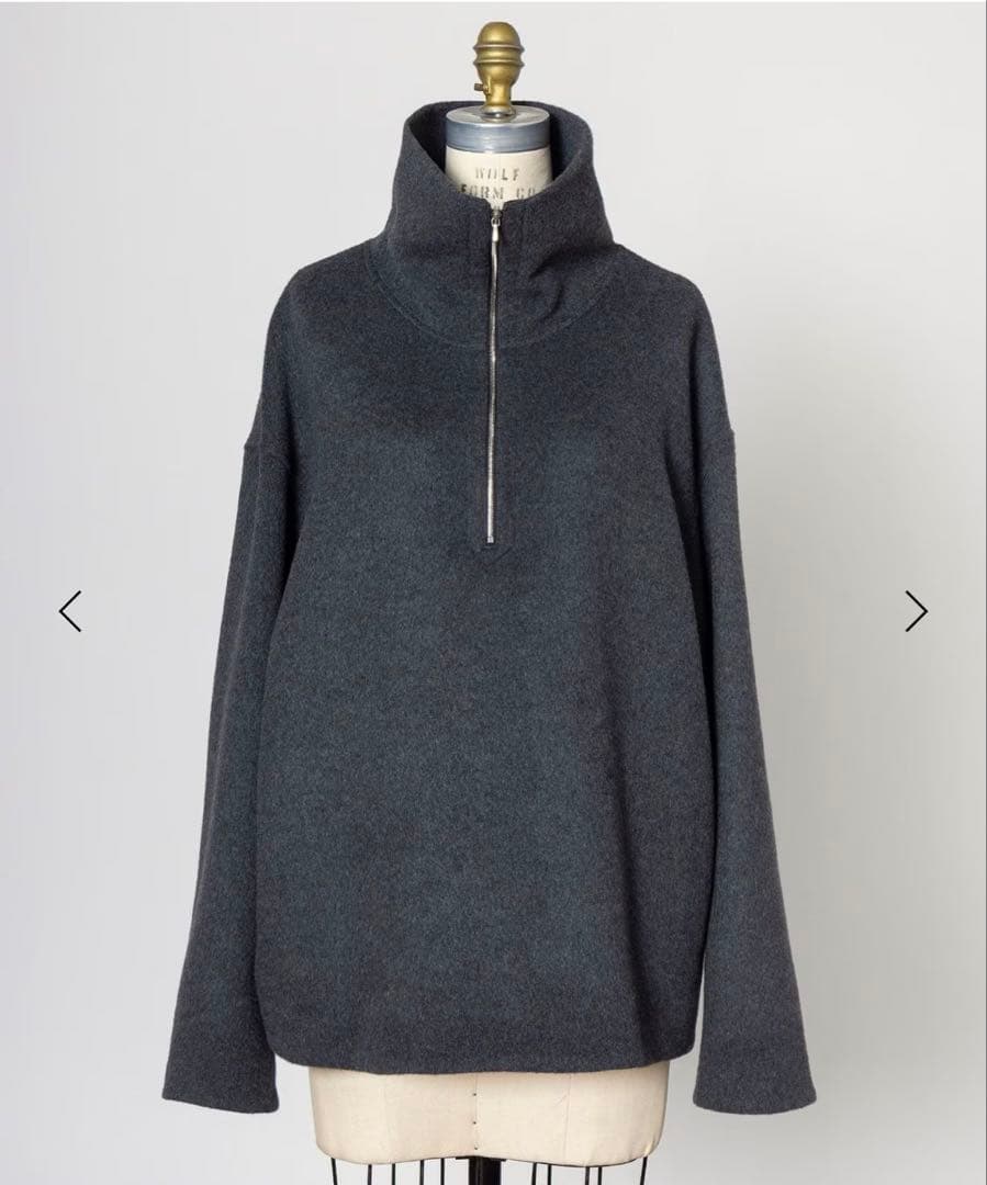 Drawer 2026リゾート カシミアハーフジップブルゾン36グレー