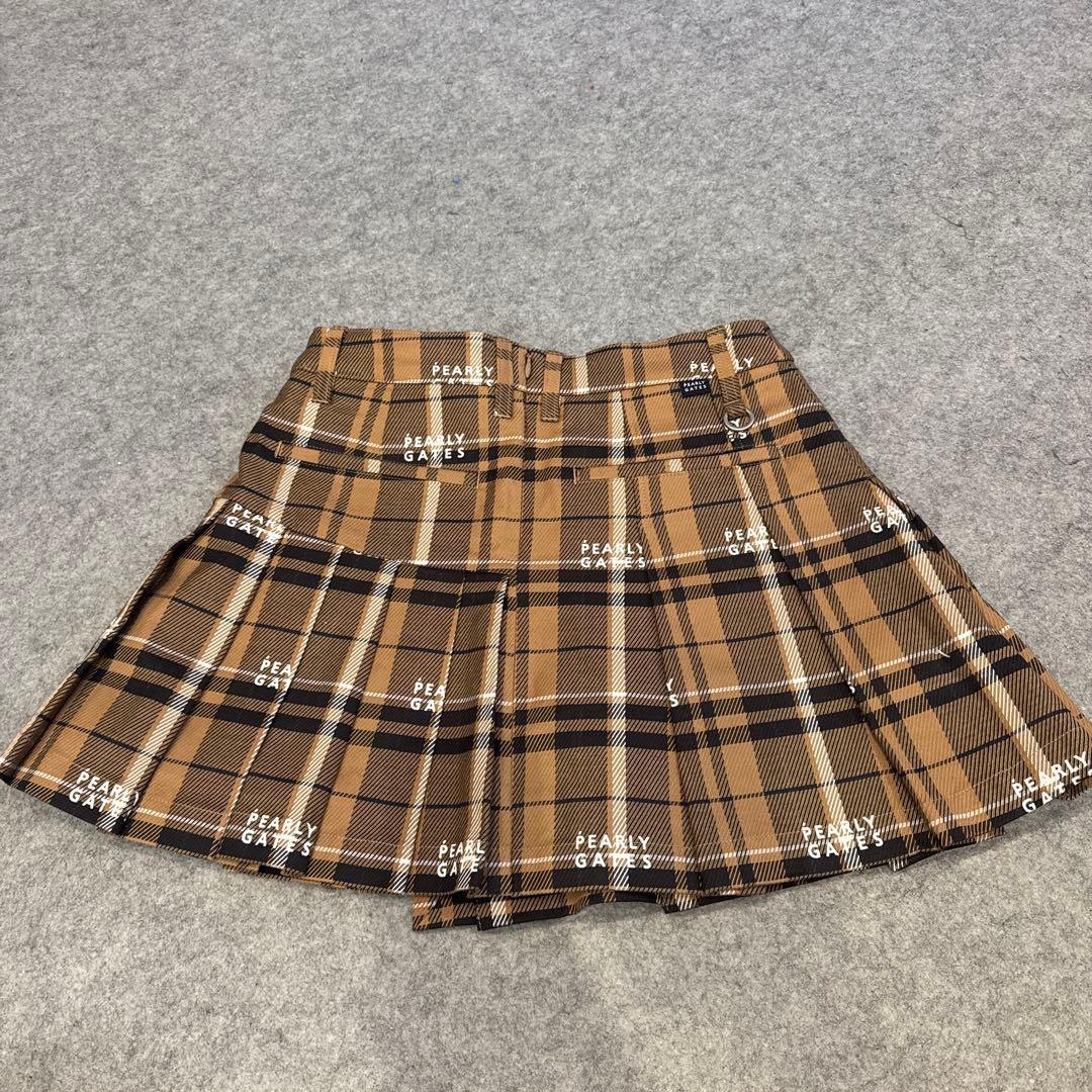 PEARLY GATES チェック柄フレアスカート