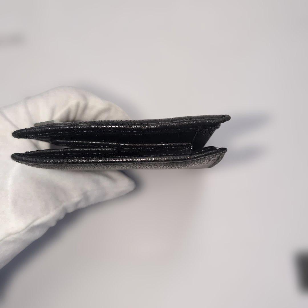 PORTER折り財布　カレント　ブラック　レザー　フラップ　ブランドロゴ金具