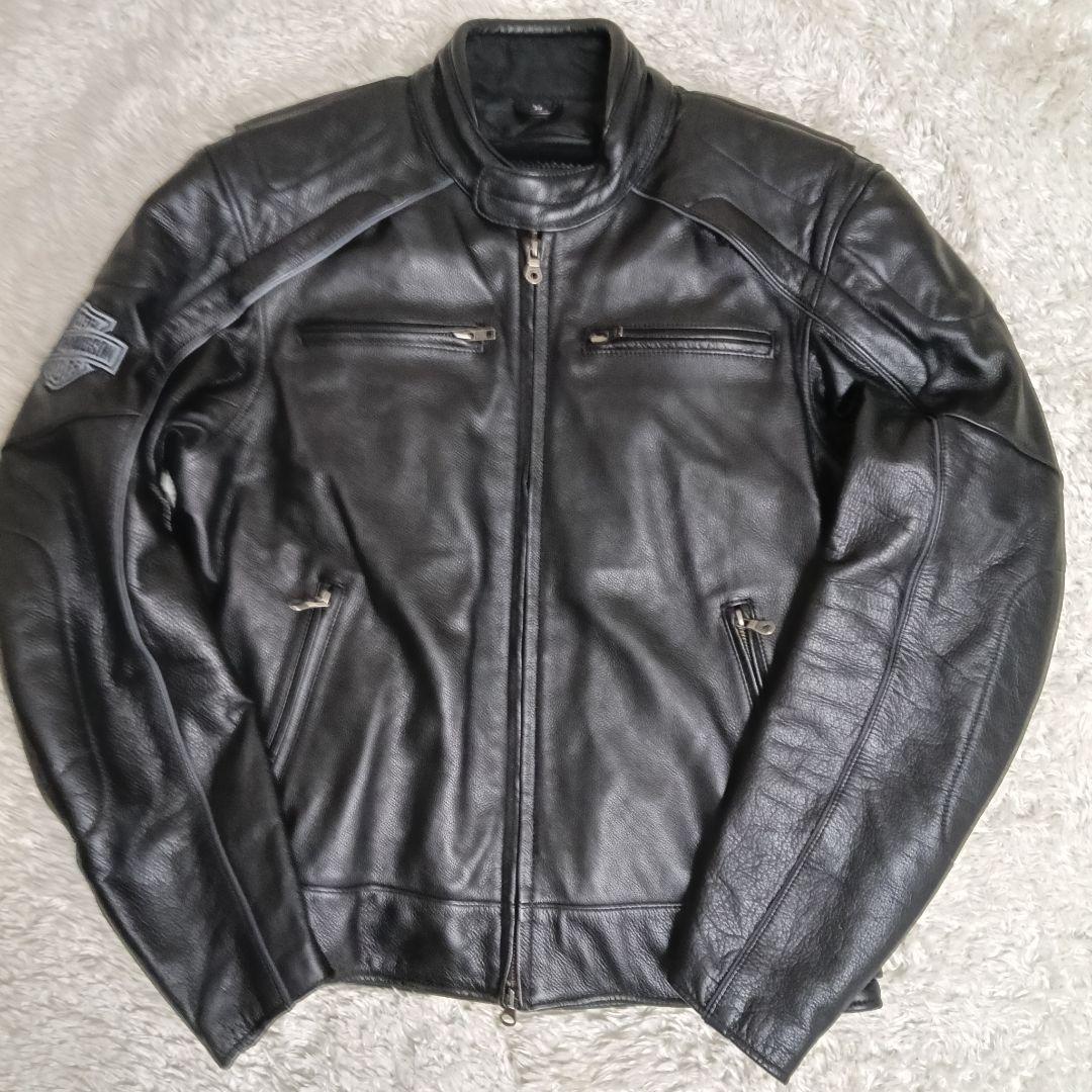 【美品】✨ハーレーダビッドソン シングルライダースジャケット ドクロ