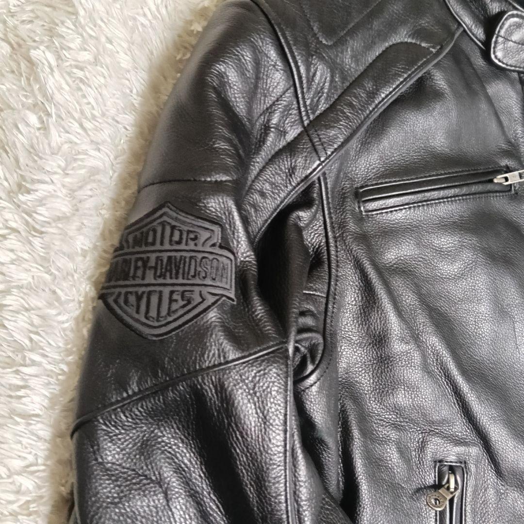 【美品】✨ハーレーダビッドソン シングルライダースジャケット ドクロ