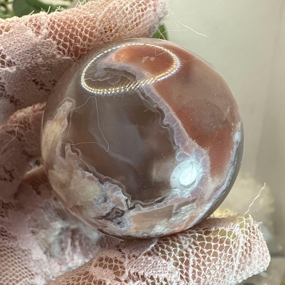 高品質 ピンク桜瑪瑙スフィア♡♡No.1978