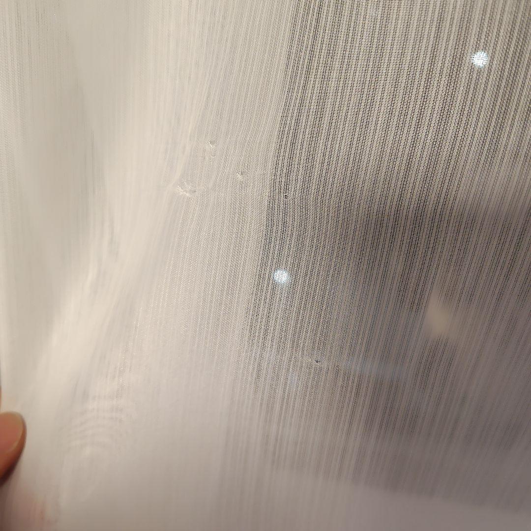 薄緑カーテン×ベージュカーテン(白レース付) ポリエステル 4点セット