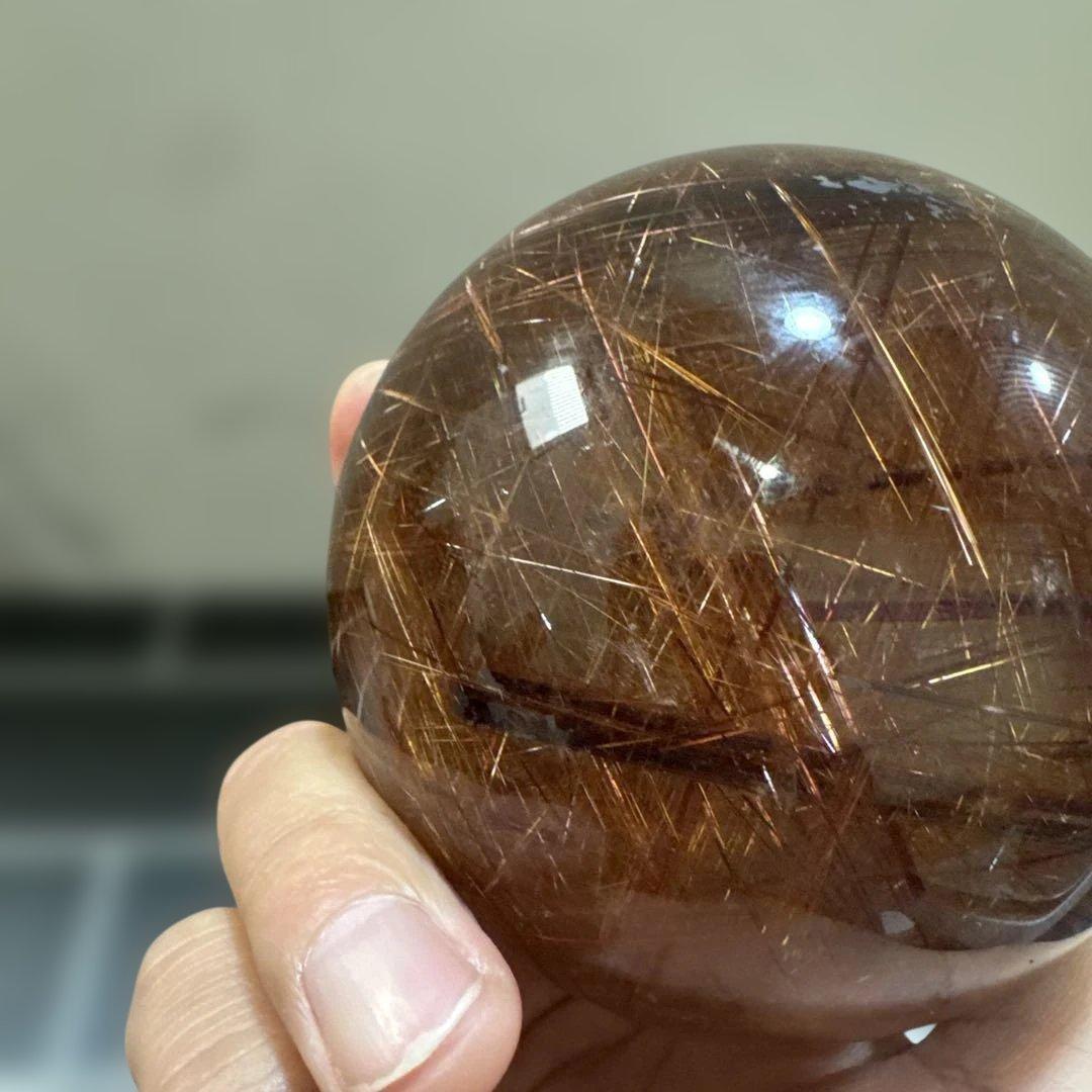 超希少 高透明 コッパールチル9cm 1kg 銅針密 天然水晶 スフィア