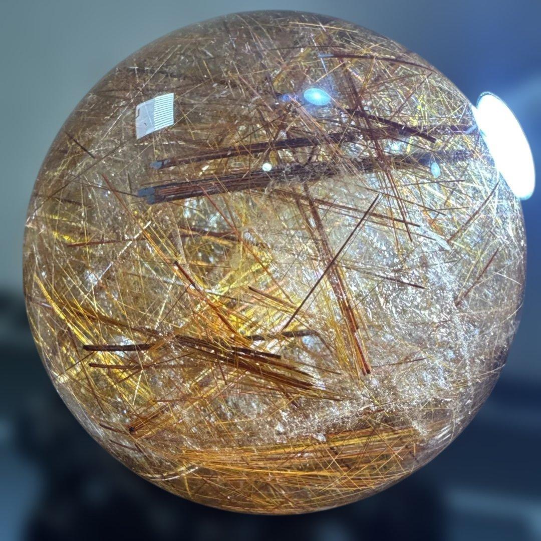 超希少 高透明 コッパールチル9cm 1kg 銅針密 天然水晶 スフィア