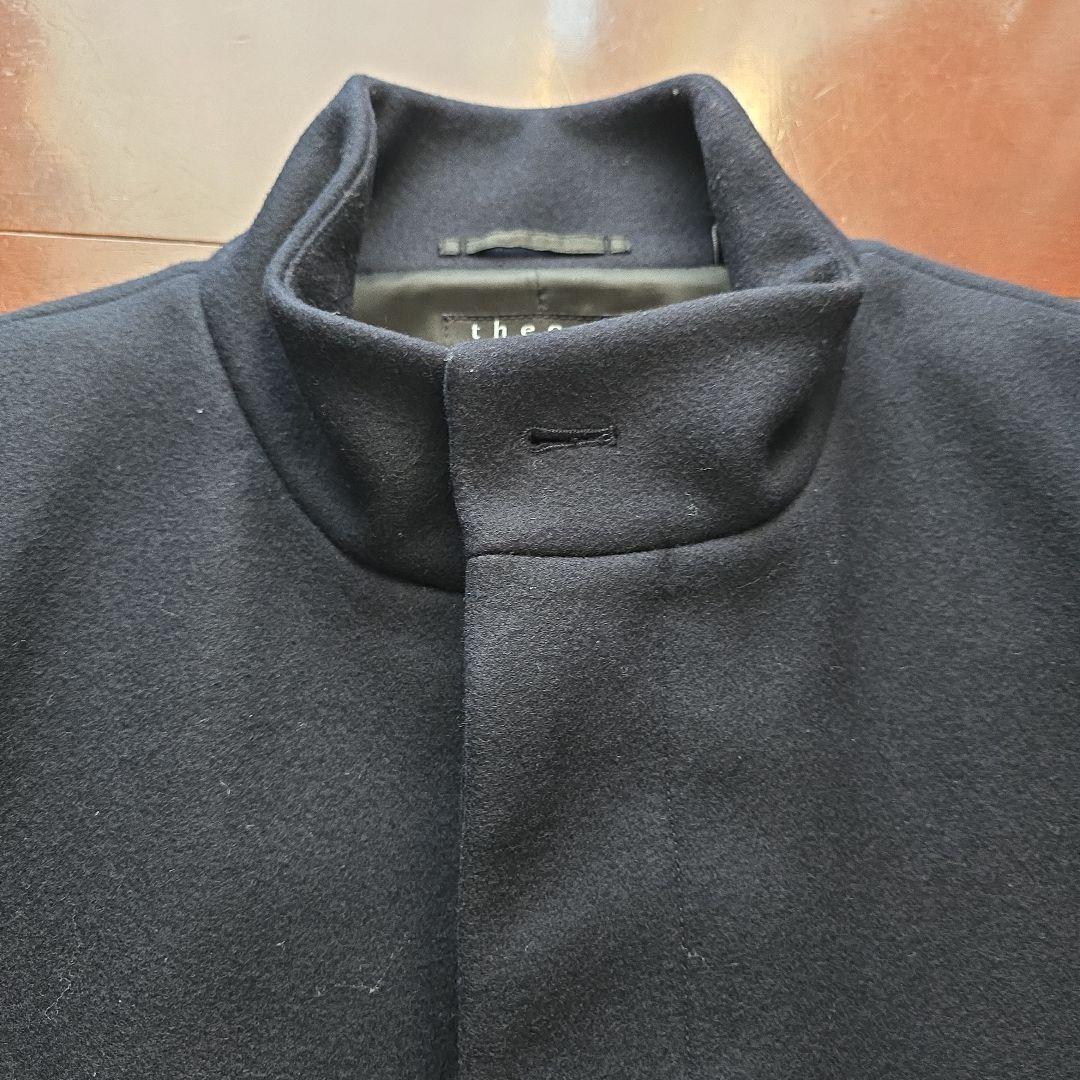 theoryメンズスタンドカラーコートbelvin　ネイビーM　カシミア混紡