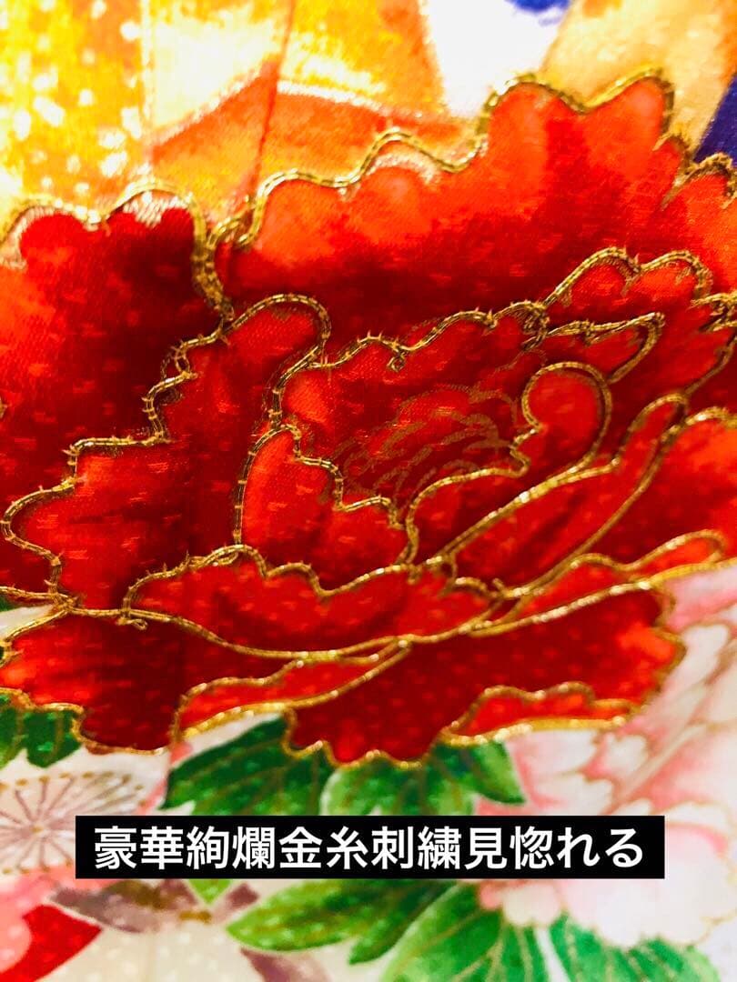 豪華正絹7歳完全フルセット⭐︎人気赤地菊金糸刺繍⭐︎✨梅花金彩煌びやか逸品