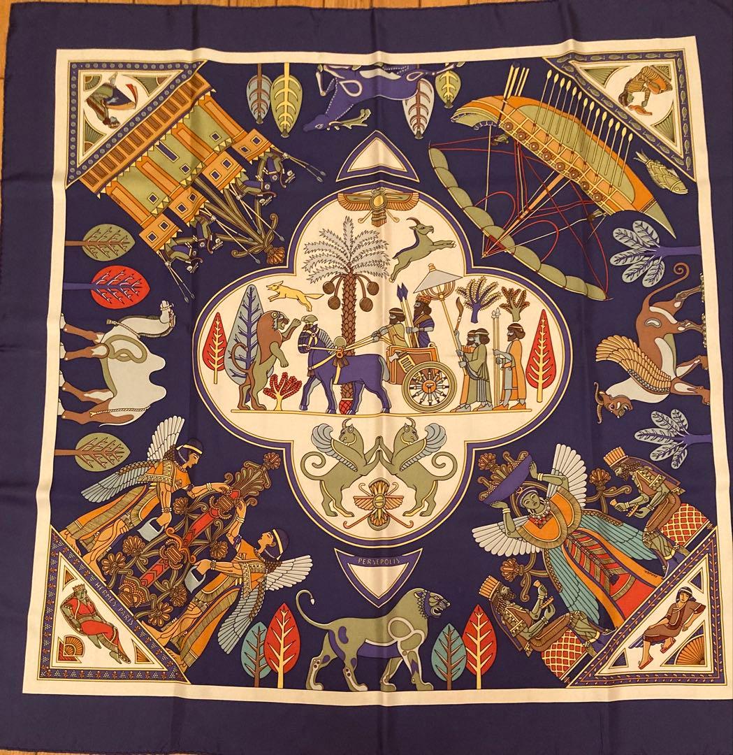 エルメス カレ90 ペルセポリス スカーフ シルク