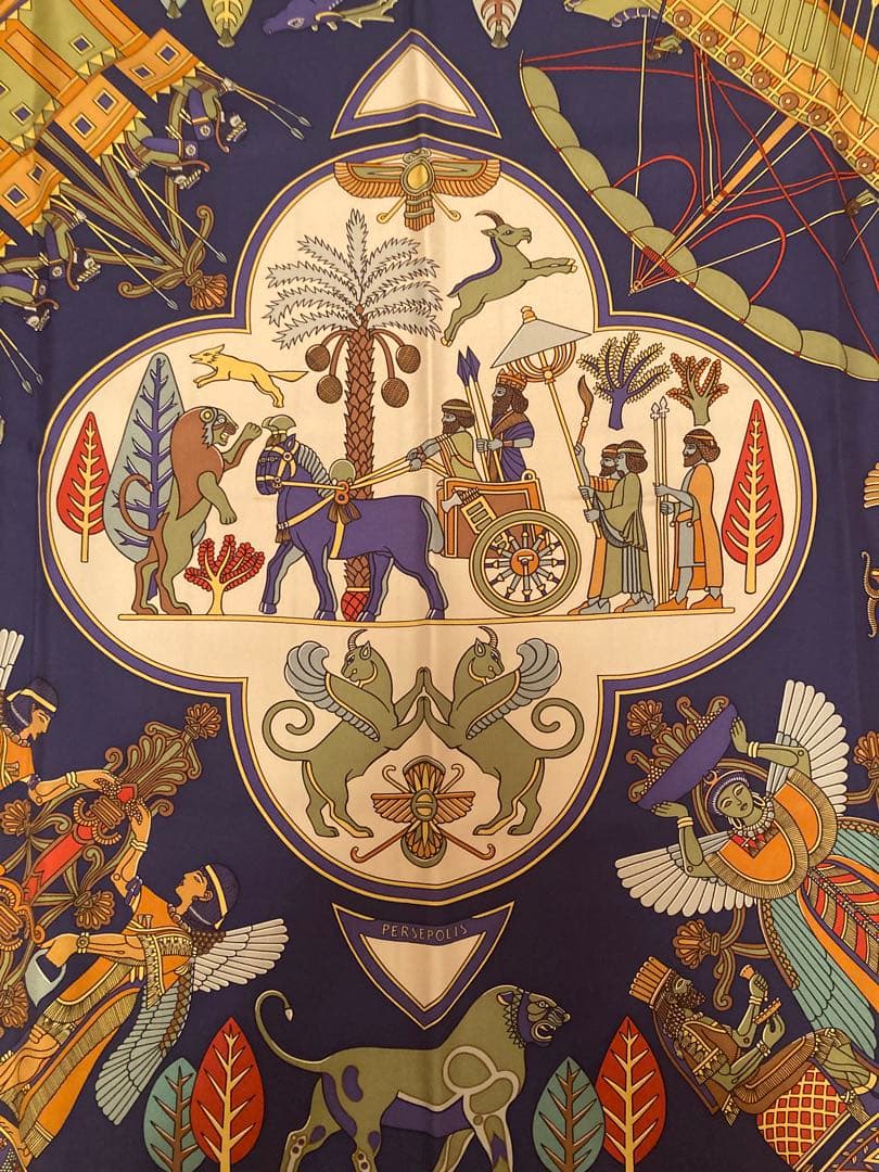 エルメス カレ90 ペルセポリス スカーフ シルク