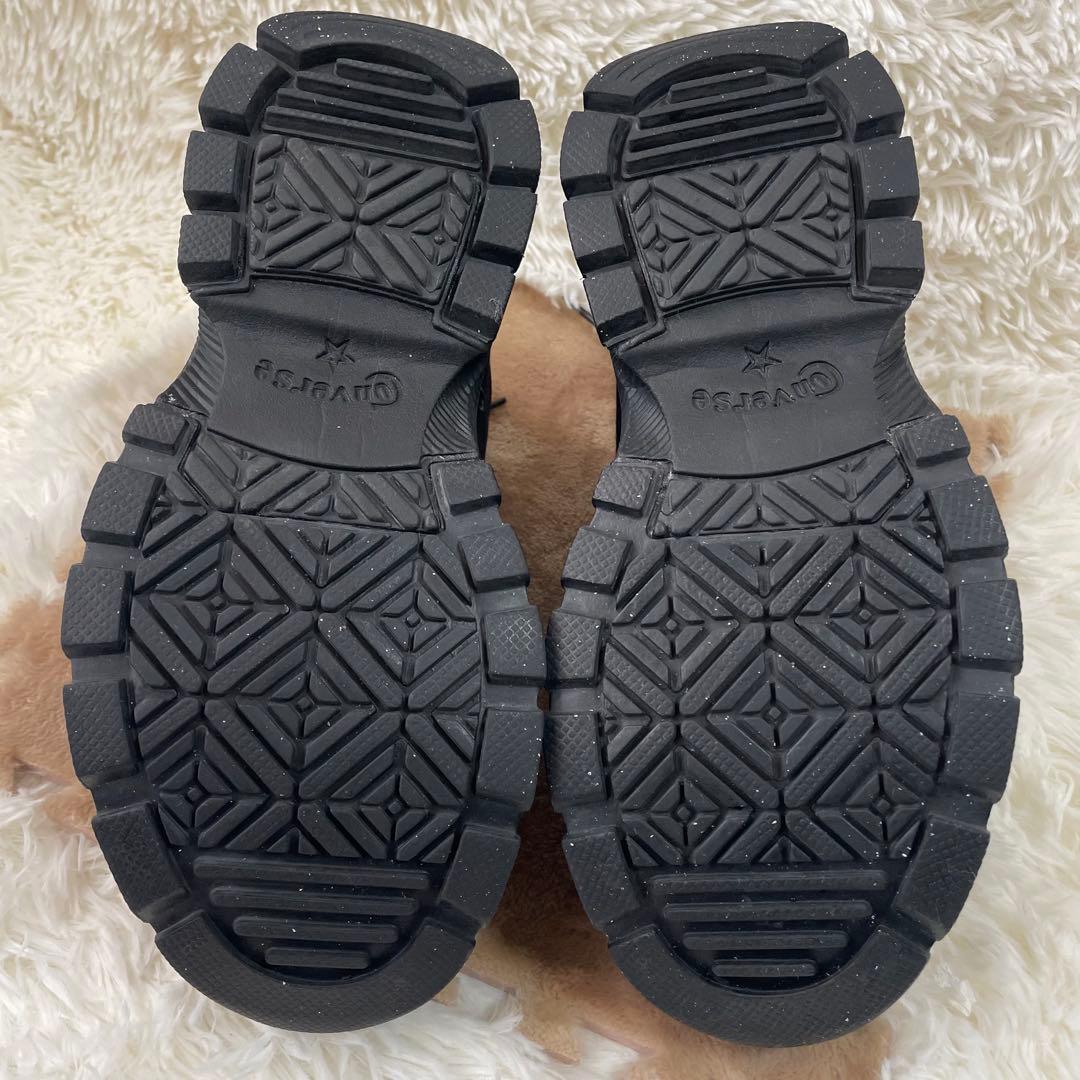 美品　CONVERSE ハイカット 厚底 黒 23.5cm オールブラック