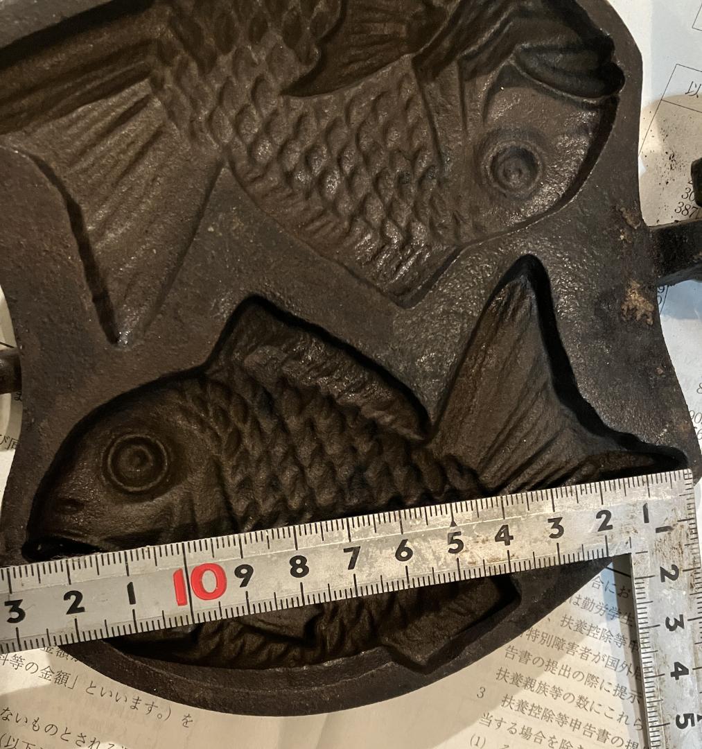 昭和レトロ　たい焼き器 　二丁焼き 　鋳物