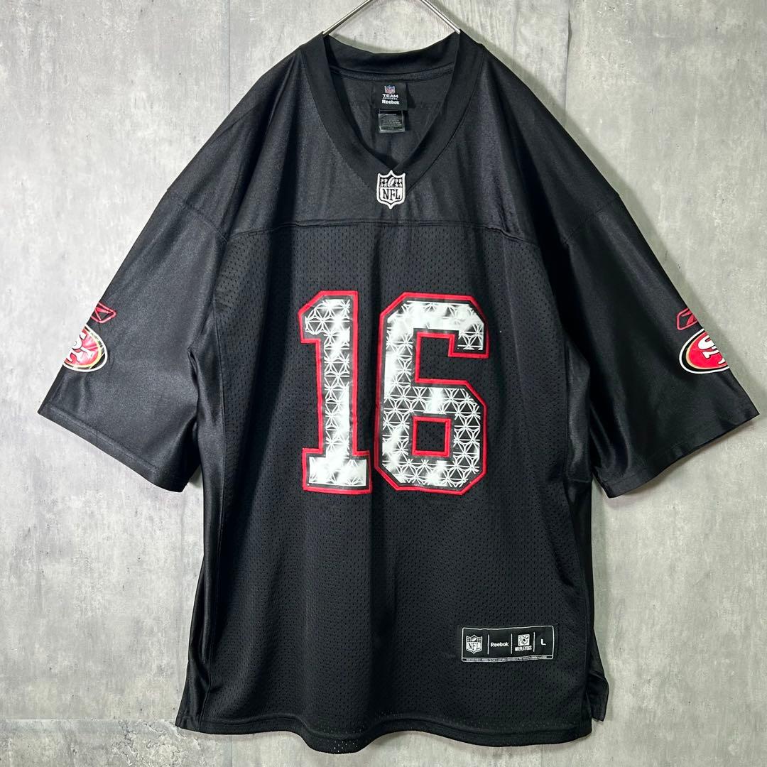 希少デザイン NFL 49ers ジョー・モンタナ ゲームシャツ メッシュ 黒