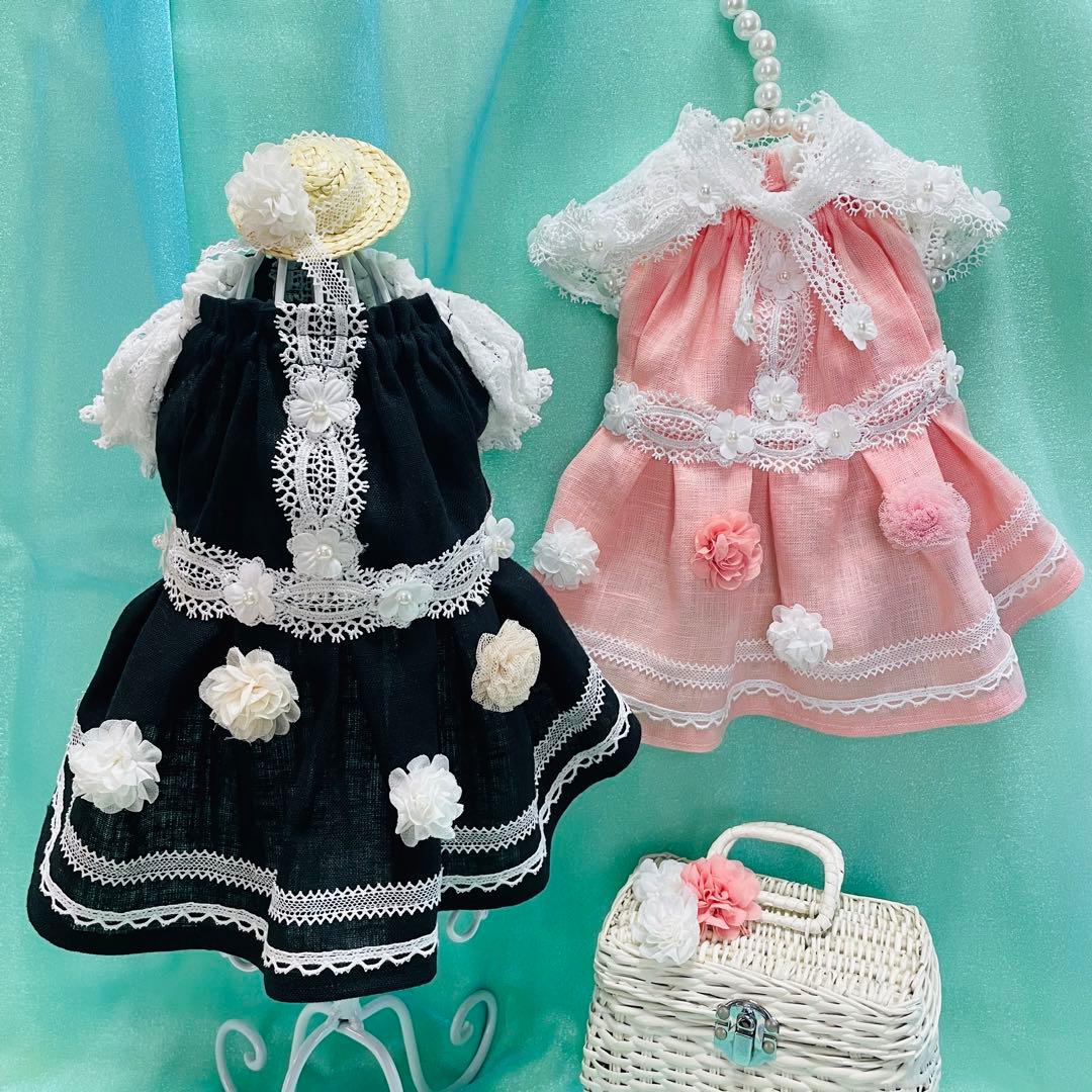 夏のお嬢さん♡麻のドレス　∞TuTu∞   犬服　ハンドメイド