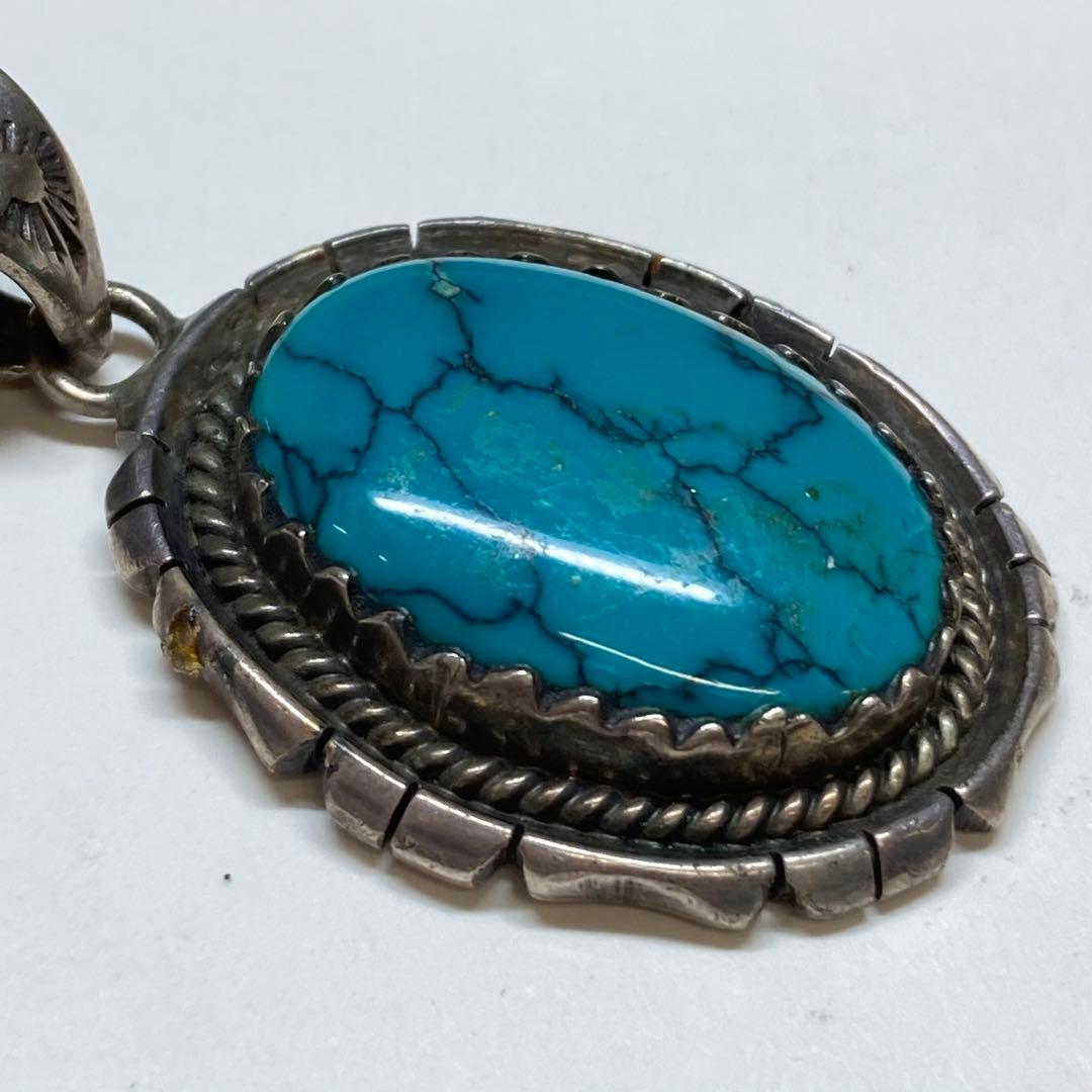シルバーペンダント　ターコイズ　925刻印　 25g