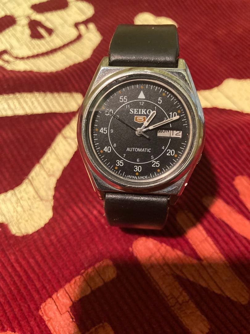SEIKO 自動巻き時計 ブラックSEIKO5 セイコー5 デイデイト
