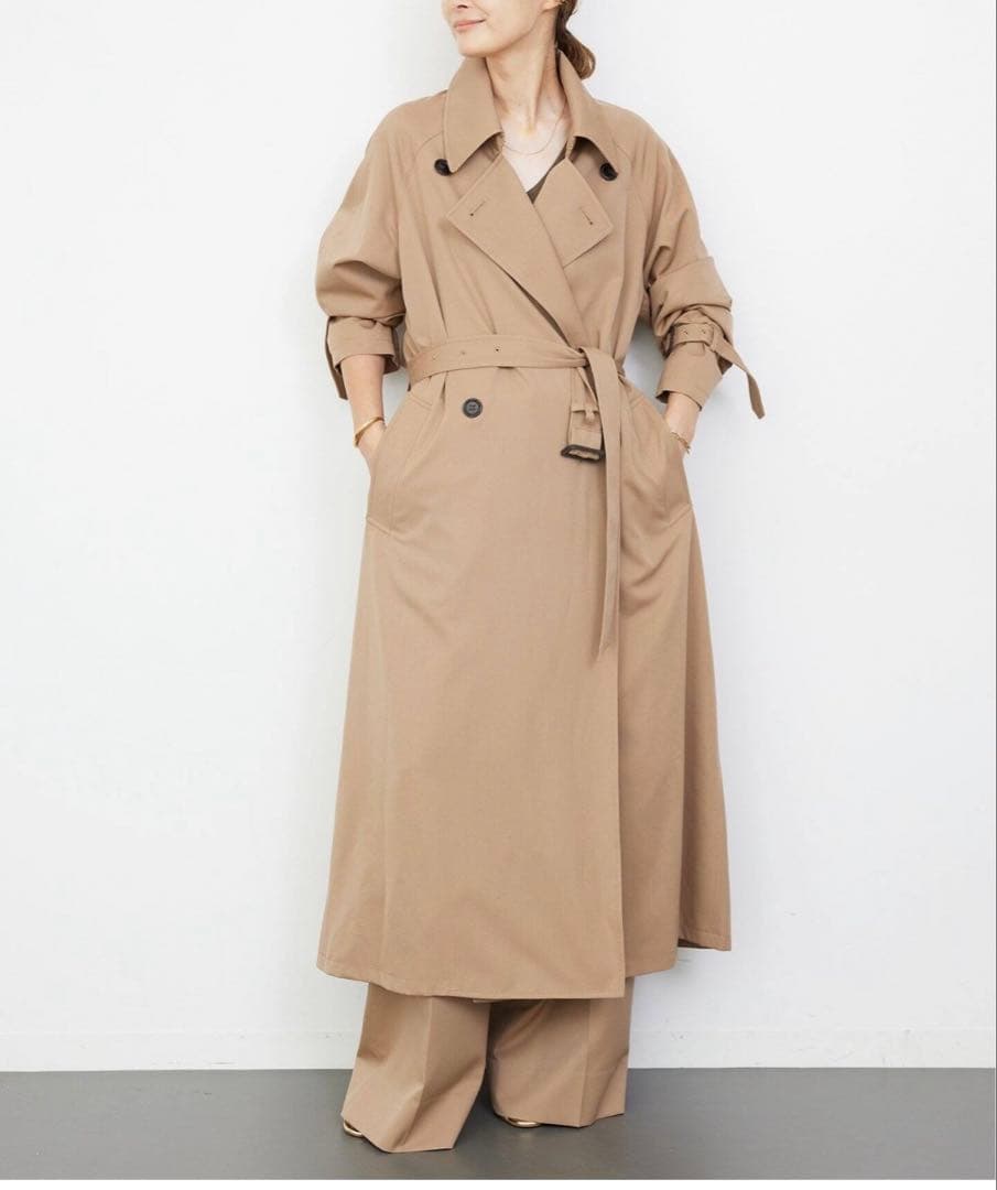 ドゥーズィエムクラス　ウールギャバトレンチコート