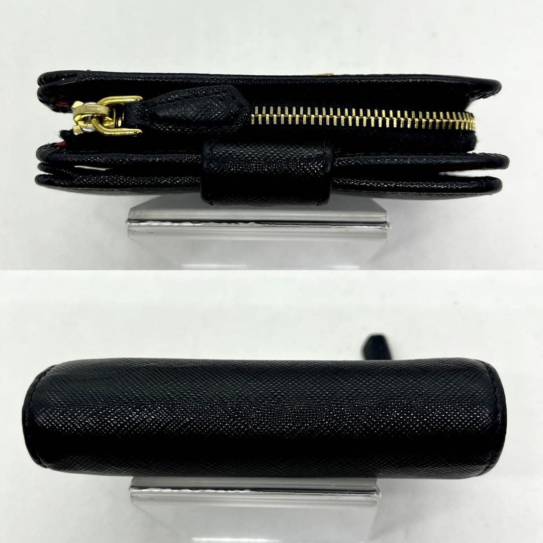極美品/現行✨プラダ 二つ折り財布 メタルロゴ サフィアーノ L字ファスナー