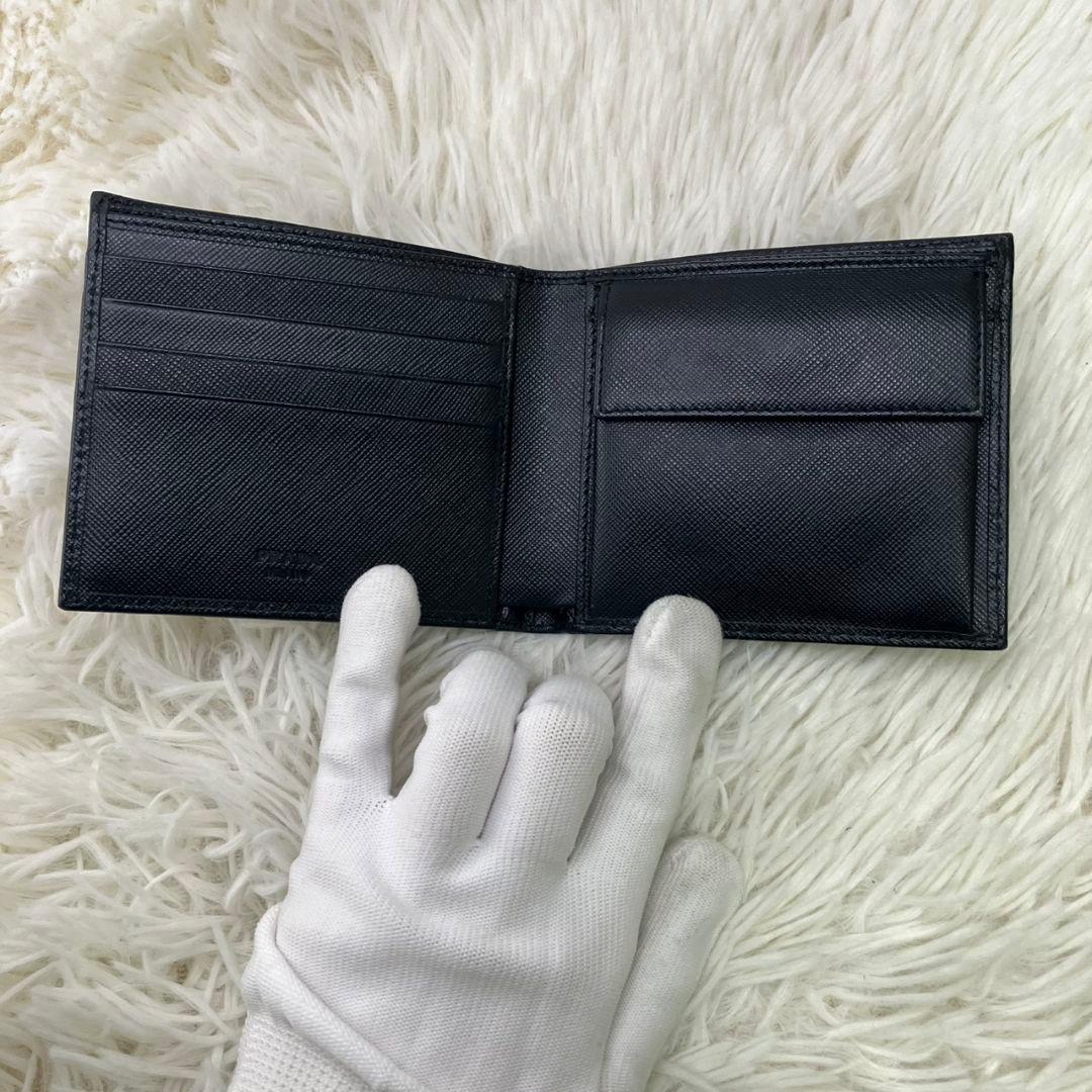 【未使用級】プラダPRADA 二つ折り財布 SAFFIANO L 黒