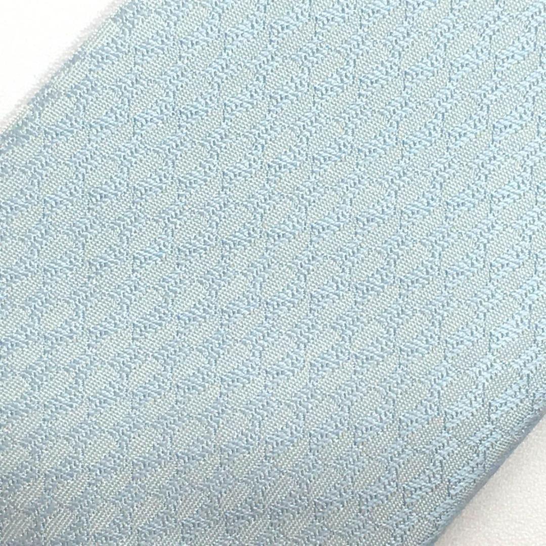 未使用級 エルメス HERMES ネクタイ シルク フランス製 ライトブルー
