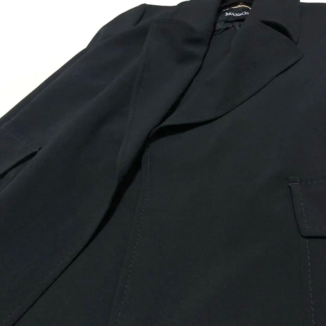 極美品　マックス&コー　ロングコート　ベルテッドコート　黒　42