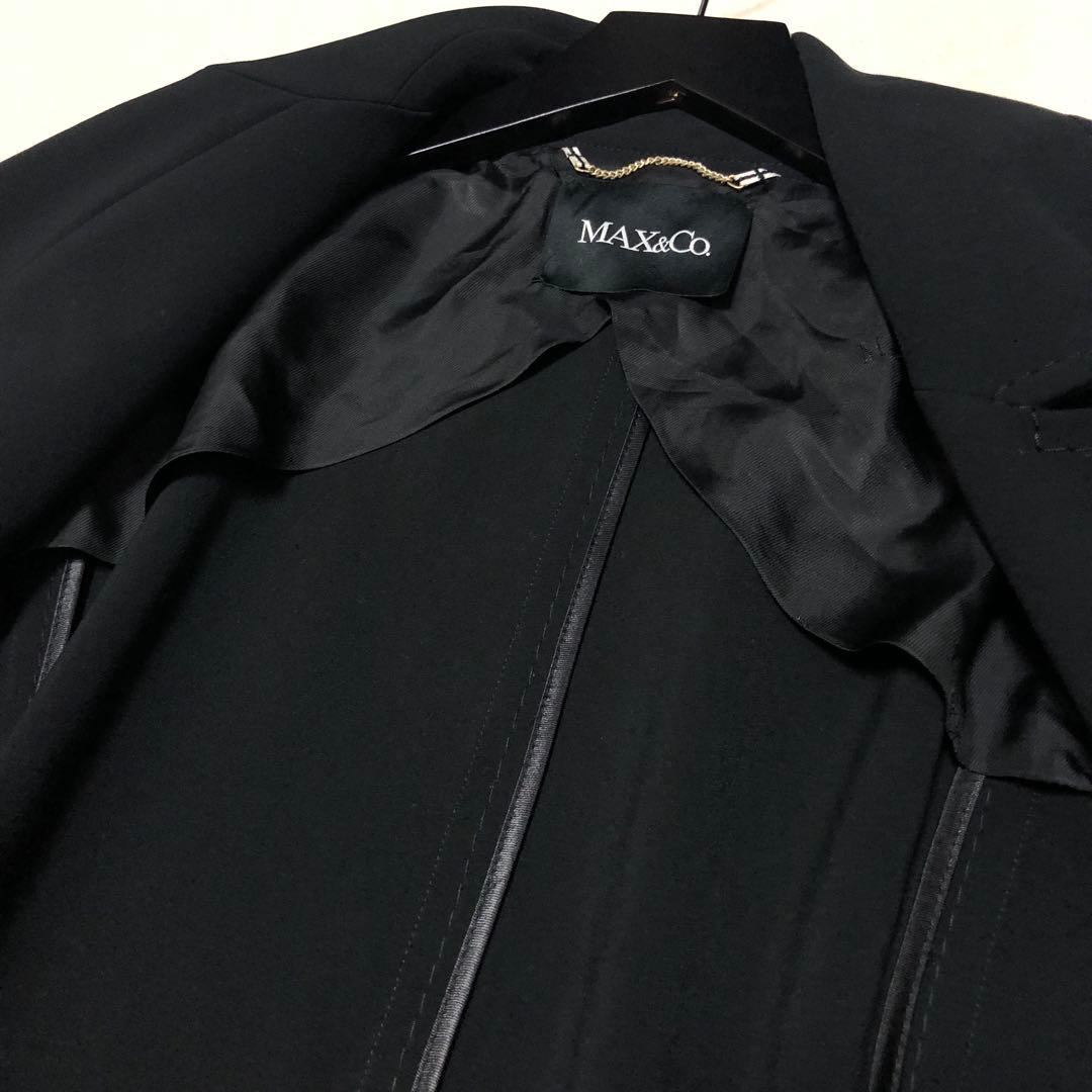 極美品　マックス&コー　ロングコート　ベルテッドコート　黒　42