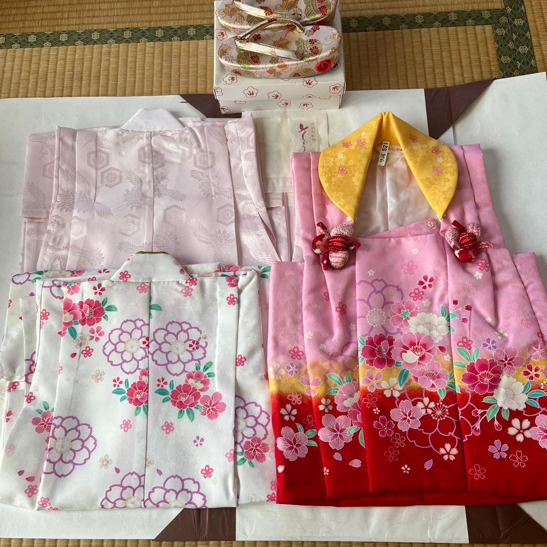【着物クリーニング済】七五三着物&草履セット　3歳祝い着