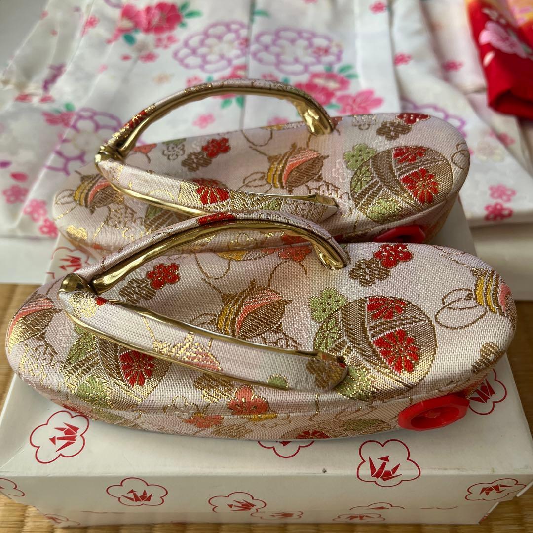 【着物クリーニング済】七五三着物&草履セット　3歳祝い着