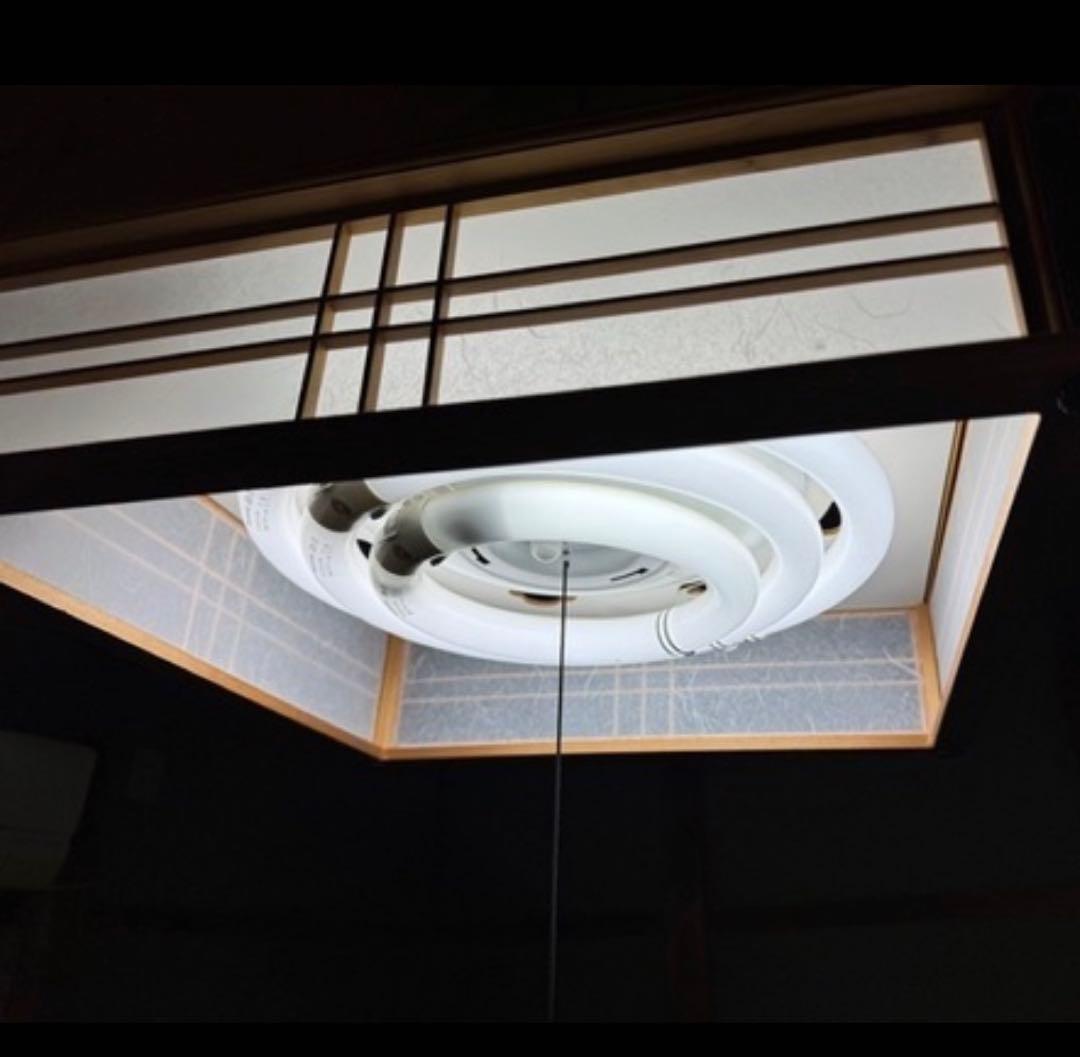 和風木製　シーリングライト　天井照明　3個