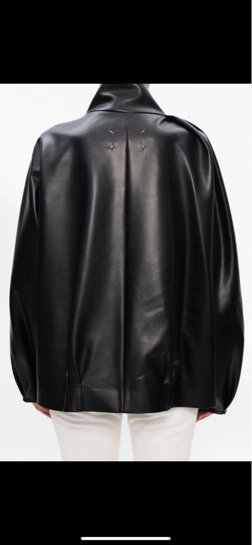 メゾンマルジェラ　Aライン フェイクレザー ジャケット