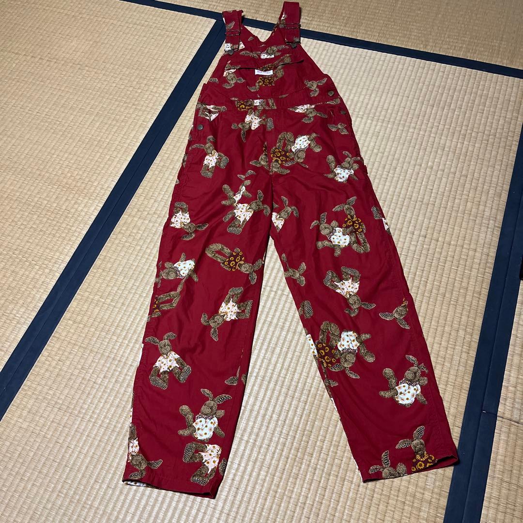 ピンクハウス オーバーオール オールインワン サロペット ウサギ 兎 レッド 赤