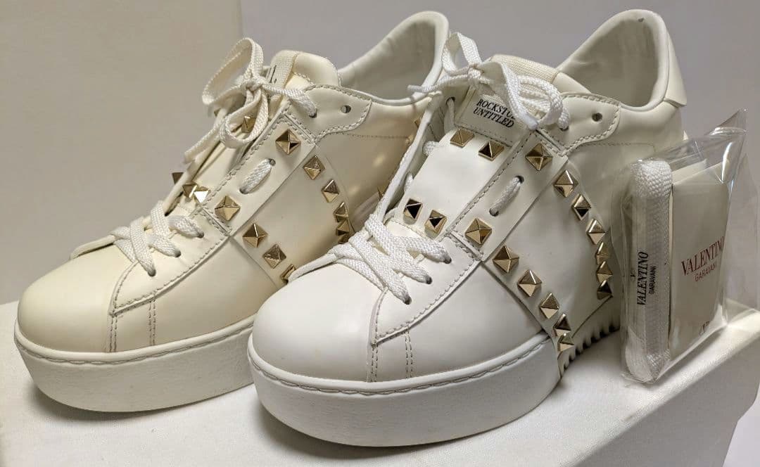 VALENTINO オープンディスコ カーフスキン ウェッジスニーカー　24cm