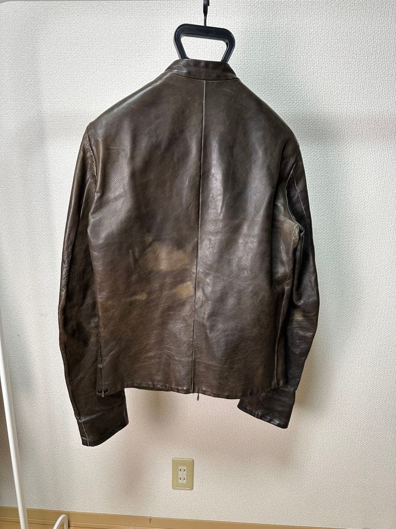 D*.様 インカーネーション　ダークブラウン レザー シングルライダースジャケッ