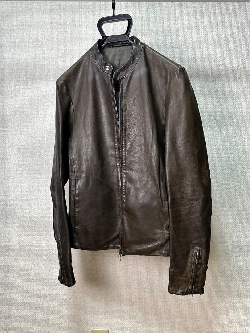 D*.様 インカーネーション　ダークブラウン レザー シングルライダースジャケッ