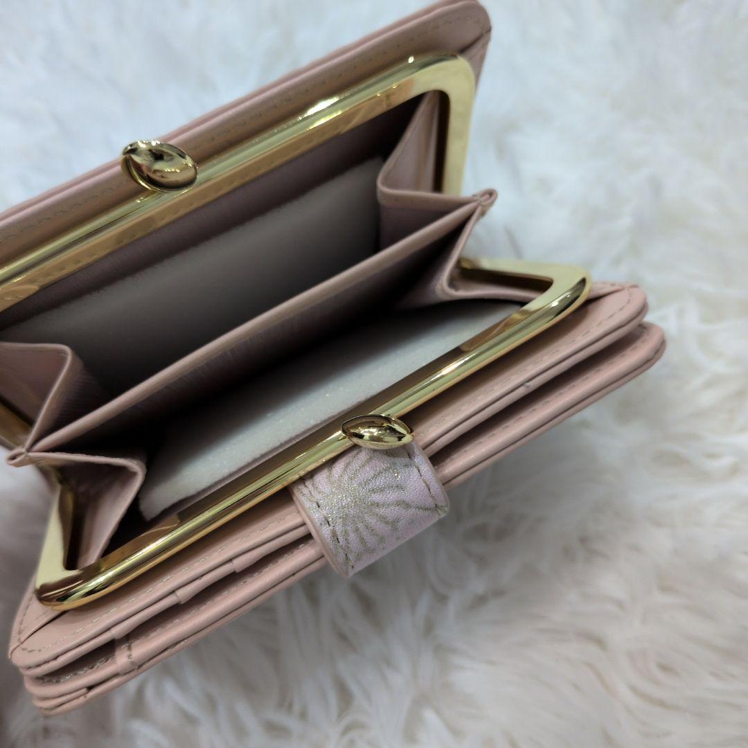 未使用級✨エーテル イタリア製レザー サクラ 桜 2つ折り財布 がま口