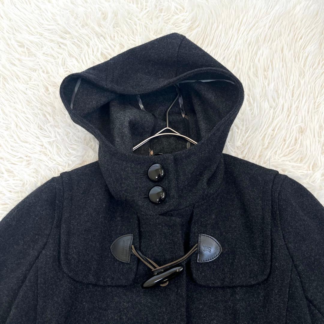 美品✨ バーバリーブルーレーベル ショート ダッフルコート ウール ノバチェック