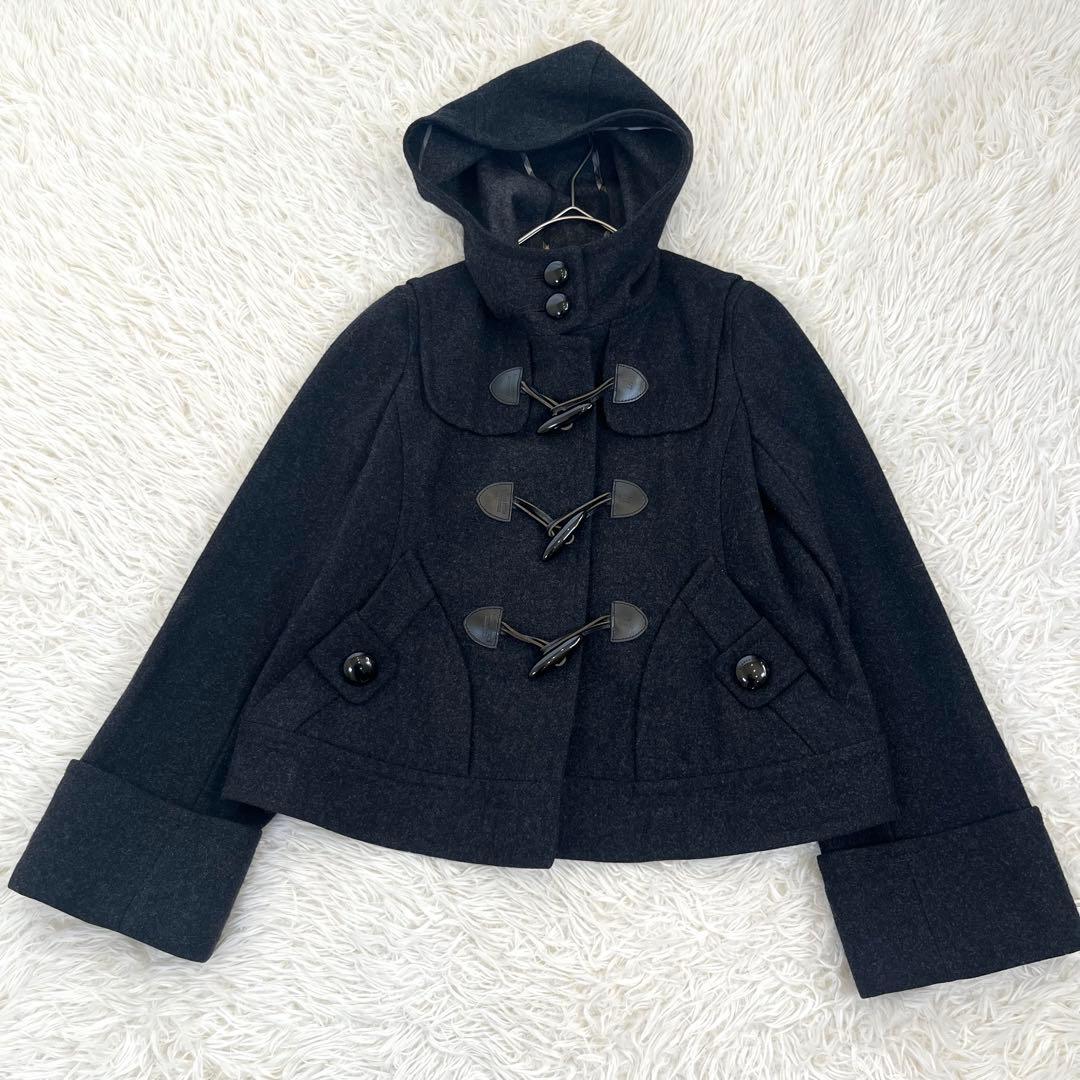 美品✨ バーバリーブルーレーベル ショート ダッフルコート ウール ノバチェック