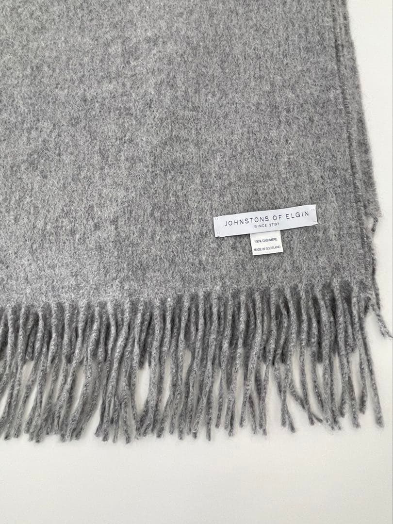 ジョンストンズ Johnstons カシミヤ ストール 大判 グレー
