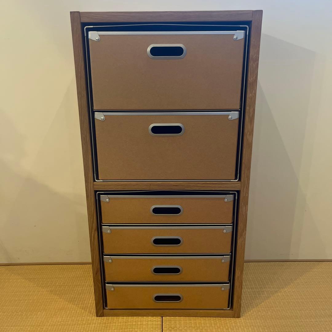 無印良品　スタッキングシェルフ　オーク　硬質パルプボックス