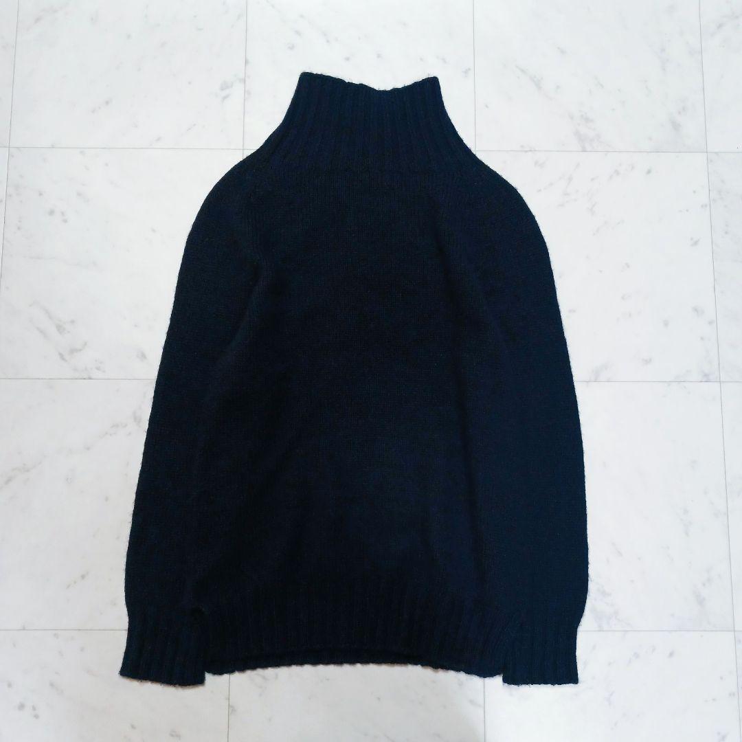 S Max Mara マックスマーラ　カシミヤ モヘア　タートルネック　M　紺