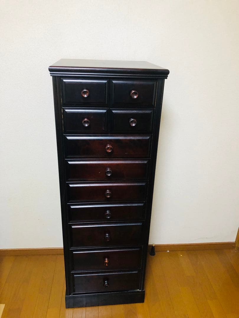ダークブラウン 11 引き出し タンス