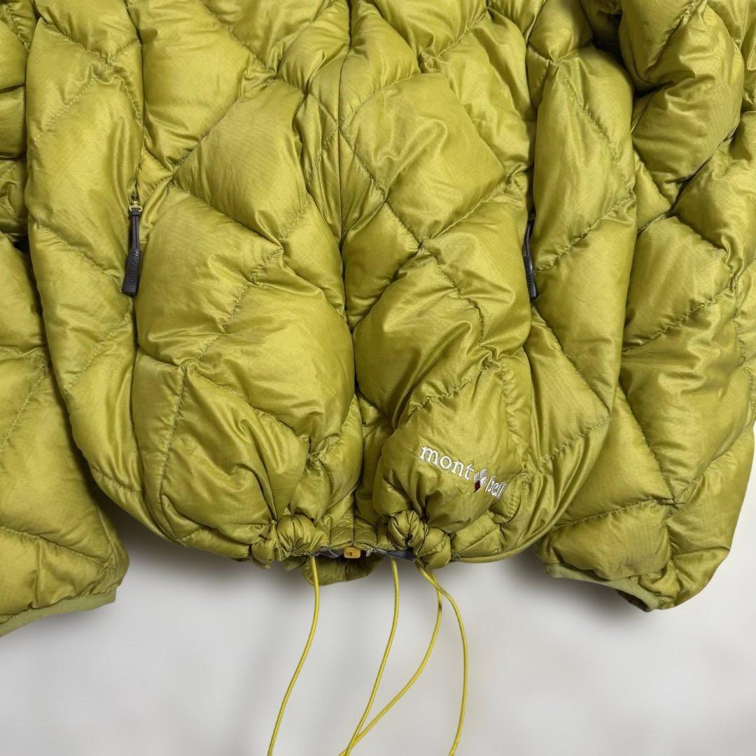 美品モンベル800FP ライトアルパインダウンパーカ Mイエローy2k短丈